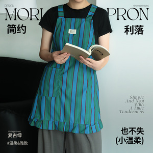 Waterproof <b>Kitchen</b> <b>Apron</b> For Women Striped Design Cooking Protection Daily Use - Product Image 5