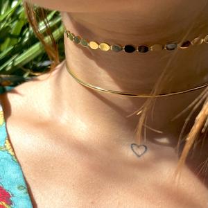 Collier ras du cou CUCOCUCA YFB 008 en acier inoxydable avec chaîne à disques, bijou de cou superposé à cercles, design simple pour tenues d'été - Product Image 3