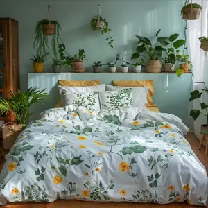 Luxus 100 % Baumwolle Deckenbett Sets digital gedruckt Bettbezug Bettlaken Doppelgrößen flaches Bettlaken für den heimgebrauch