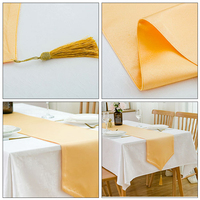 Chemin de table en mousseline de soie en gros, lavable, luxueux, personnalisé, rouge, pour mariage