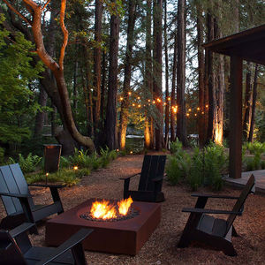 Cubo de acero Corten Decoración de jardín de forma redonda Pozo de fuego de pie - Product Image 3