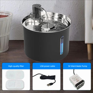 Fontanella d'Acqua per Animali Domestici in Acciaio Inox di Alta Qualità, 3L, Colore Nero, Distributore Automatico per Esterni per Gatti, Cani e Piccoli Animali - Product Image 2