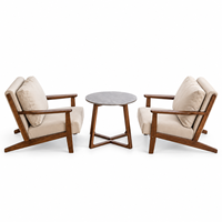 Fauteuil d'appoint de luxe haut de gamme en tissu rembourré avec structure en bois massif, style Mid-Century Modern, pour salon de villa, chaise longue individuelle