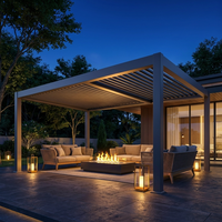 Pergola extérieure moderne à toit à lames orientables, en alliage d'aluminium étanche, avec ouverture horizontale et moustiquaire magnétique – Cadeau idéal