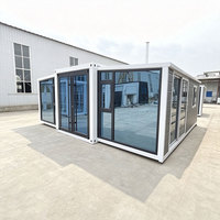 Maison conteneur modulaire préfabriquée de luxe, pliable, à double aile extensible, 2 à 3 chambres, 20-40 pieds, appartement moderne, villa