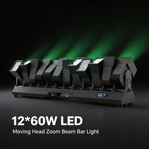 Barre de lumière de scène à 12 têtes LED mobiles, faisceau rotatif indépendant, lumière DJ DMX Art-Net pour discothèque, bar, spectacle - Product Image 1