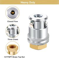 Lock on Air Chuck,1/4FNPT Closed Flow Brass Tire Chuck,Tire Air Chuck for Tire Inflator Gauge and Air Compressor(Pack of 2)