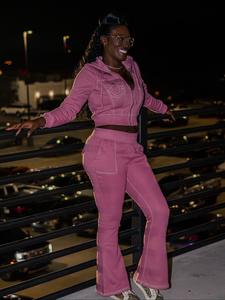 C0987 Completo Sportivo da <span class=keywords><strong>Donna</strong></span> alla Moda con Ricamo di Lettere <span class=keywords><strong>Sexy</strong></span> per il Tempo Libero all'Aperto - Product Image 1