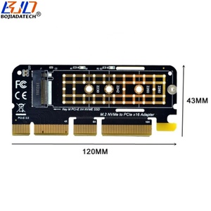 Pci-E 3.0 16X 8x 4X Giao Diện Để M.2 Ngff Key-M Key B + M Khe Cắm 2280 NVMe SSD Chuyển Đổi Adapter Thẻ & Tản Nhiệt - Product Image 3