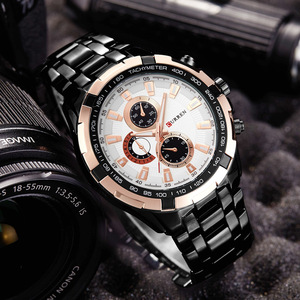 Nouvelle montre chronographe multifonction tendance pour homme, bracelet en acier inoxydable, étanche, montre sport à quartz avec aiguilles lumineuses - Product Image 5