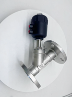 Vanne à siège incliné pneumatique sanitaire en acier inoxydable avec positionneur DN10-DN50 pour gaz à température normale