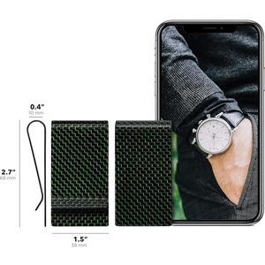 Wholesale Red/Gold/Blue/Green/<b>Silver</b> Colorful Carbon Fiber Open Water Resistant Unisex <b>Money</b> <b>Clip</b> Made of and Titanium - Product Image 2