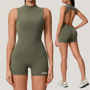 Monos deportivos de alta intensidad para mujer, sin espalda, enterizos de entrenamiento, monos de gimnasio, fitness, <span class=keywords><strong>yoga</strong></span> de una pieza para mujer - Product Image 1