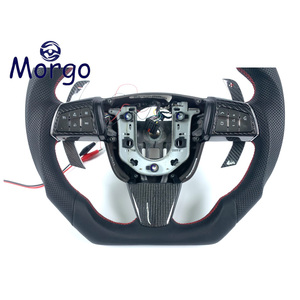Volante Deportivo Personalizado de Fibra de Carbono y Cuero con Luces LED y Palanca de Cambios para <span class=keywords><strong>Cadillac</strong></span> CTS CTS-<span class=keywords><strong>V</strong></span> XTS SRX ATS <span class=keywords><strong>CT6</strong></span> ATS-<span class=keywords><strong>V</strong></span> - Product Image 3