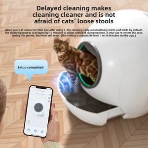Lettiera Automatica Intelligente per <span class=keywords><strong>Gatti</strong></span> Adulti con Controllo WiFi, Anti-Schizzi e Anti-Trasporto, in Plastica ABS - Product Image 4