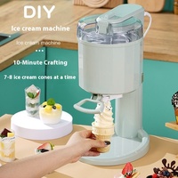 Machine à glace portable électrique automatique compacte pour la maison, mini-fabricateur de glaces aux fruits et de cornets DIY entièrement automatique pour les fêtes de famille et les événements en extérieur