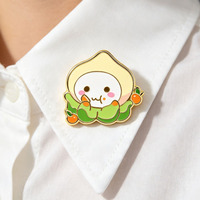 Badge en émail dur métallique personnalisé mignon, design de dessin animé créatif, pour sac à dos quotidien