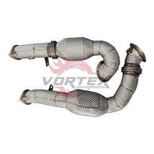 Collecteur d'échappement haute performance en acier inoxydable Vortex avec catalyseur pour BMW Série 7 F02 N54 3.0T 2009-2015 avec bouclier thermique sans voyant d'avertissement (CEL) - Product Image 6