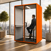 Cabine insonorisée mobile 2 places modèle M, cabine de réunion acoustique facile à assembler, cabine silencieuse de bureau pour deux personnes