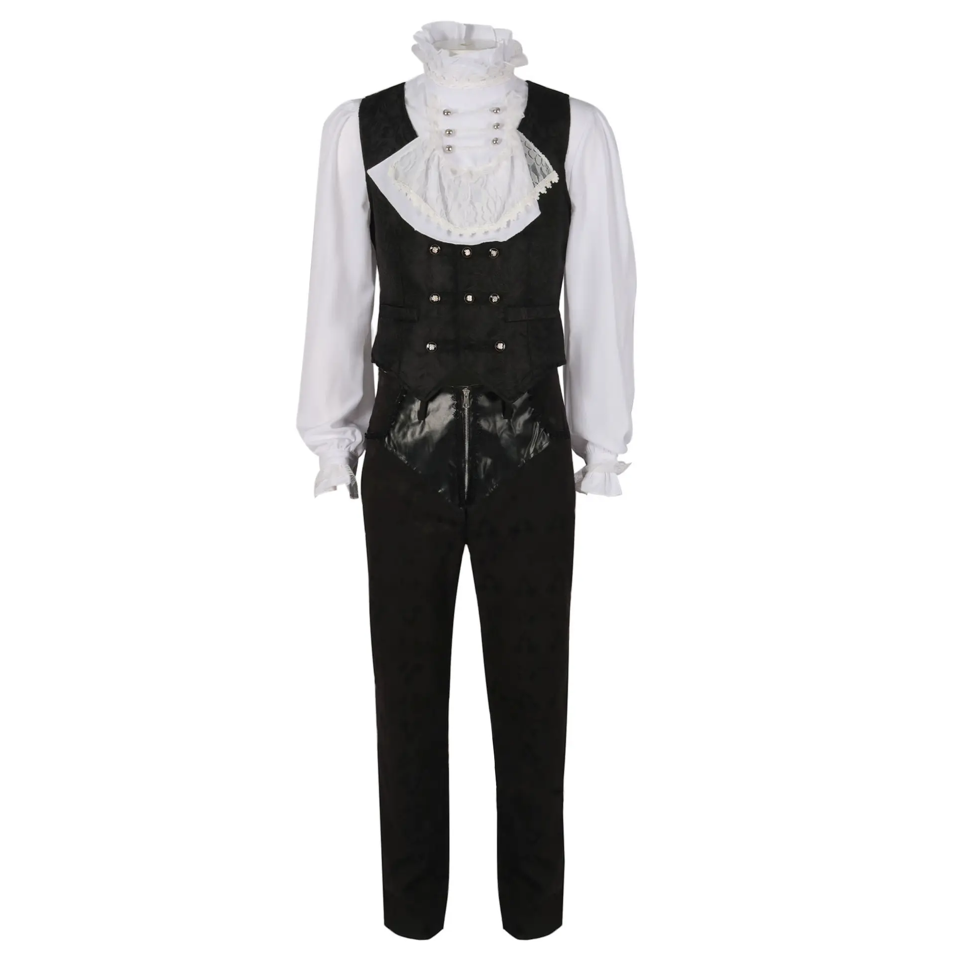 Herren Steampunk Renaissance Prinz Charmant Cosplay Outfit gotisch mittelalterlich viktorianisch edwardianisch Hemd Weste Hosen Frottee Kostüm