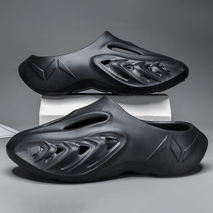 Men's Summer Soft Soled Comfortable <b>Clogs</b> Thick Sole Non Slip Outdoor Home Wear White Black Dark Gray Slip On Shoes - Product Image 2