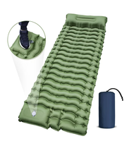 Tapis de couchage de camping, tapis de camping ultraléger avec oreiller pompe à pied intégrée coussins de couchage gonflables compacts pour le camping