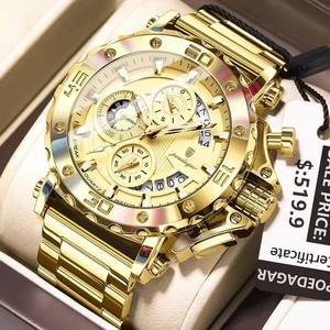 POEDAGAR 892 Fashion Watch For Men Calendar Luminous Waterproof Man <b>Clock</b> Male Chronograph Stainless Steel Men's Quartz Watch - Product Image 1