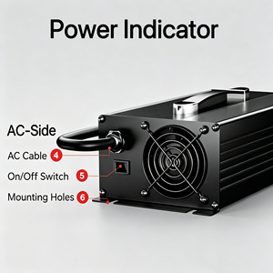 Chargeur rapide intelligent AC-<span class=keywords><strong>DC</strong></span> haute efficacité 14,6 V 60 A, certifié CE pour les batteries <span class=keywords><strong>Renogy</strong></span> LiTime Battle Born Victron SOK Eco-Worthy - Product Image 6