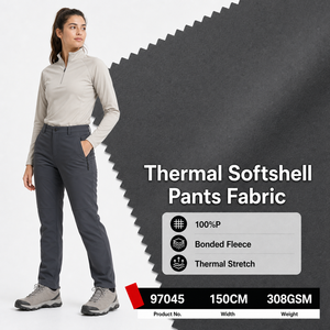 Tissu extensible 4 directions 100% polyester, tissu collé avec doublure en polaire 70D pour veste d'extérieur, manteau d'hiver, couleurs et largeurs personnalisées - Product Image 1