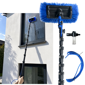 Qiyun Aluminum Telescopic Car Cleaning Brush with Retractable Handle Car Wash Brush Set Window Washing Brush
