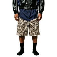 Short en patchwork fabriqué en Chine, logo personnalisé, short Y2k en nylon de haute qualité, short léopard surdimensionné