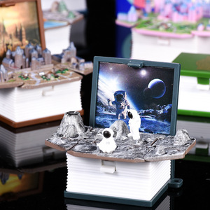 Porte-clés miniatures pliables 3D transfrontaliers, best-sellers, sur le thème du monde des dinosaures de Noël, accessoires en gros - Product Image 3