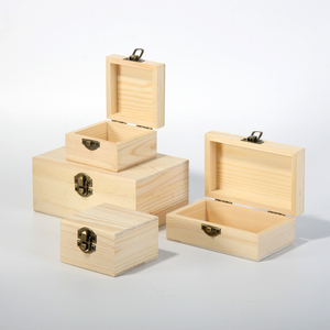 Hộp gỗ chưa hoàn thiện, bán buôn, nhiều hình dạng, hộp đựng bằng gỗ nguyên khối, hộp quà tặng bằng gỗ - Product Image 2