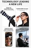 Lunettes Intelligentes IA avec Commande Vocale et Caméra 8MP, Vidéo 1080P, Traduction IA, Batterie 290mAh pour Diffusion en Direct et Vlogging en Extérieur