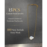 Collar de Perlas Barrocas de Agua Dulce con Baño de Oro y Acero Inoxidable, con Piedras Naturales Irregulares, MOQ Bajo Personalizado, para Uso Diario