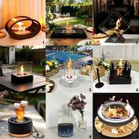 Cheminée de table en métal OEM, brûleur sans fumée, cheminée à l'éthanol pour S'mores, ensemble cadeau, foyer de table en gros conforme à la norme ASTM F3363