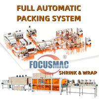Machine d'emballage thermorétractable électrique automatique Focus Machinery avec PLC et roulement pour l'emballage de grands cartons de produits alimentaires et de boissons