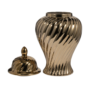 Vaso Scultoreo in Ceramica con Coperchio per Arredamento Casa, Soggiorno, Camera da Letto, Esposizione su Tavolo - Product Image 4