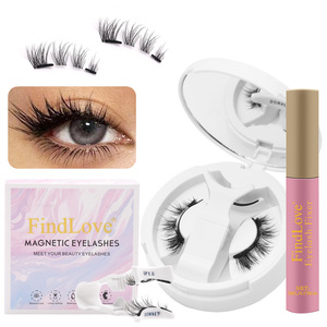 Kit de cils magnétiques 26 mm de largeur, courbure C, longueur 6-10 mm, réutilisables, <span class=keywords><strong>faux</strong></span> cils 3D en vison naturel avec étui miroir et applicateur - Product Image 1