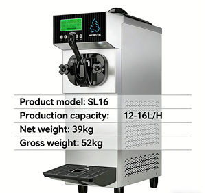 Machine à crème glacée et yaourt à service mou à buse unique commerciale, comptoir électrique 220V 16L/H, haute productivité, entreprise - Product Image 3