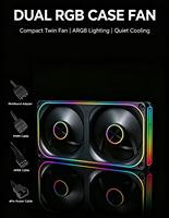 Kipas Casing PC RGB 360mm 240mm Lensa Empat Sisi ARGB Kipas Pendingin Komputer Koneksi Daisy Chain untuk Chassis PC Gaming