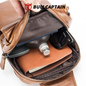 กระเป๋าคาดอก BULLCAPTAIN FISHON แบบสะพายข้าง กระเป๋าวิ่ง กระเป๋าสะพายไหล่ กระเป๋ากีฬา กระเป๋าหนังแท้สั่งทำพิเศษสำหรับผู้ชาย - Product Image 3