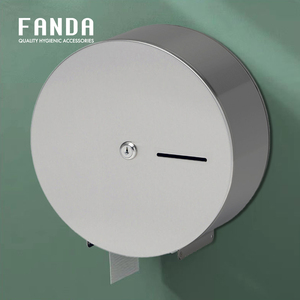 FANDA – Distributeur mural de papier toilette double rouleau géant 9 po, en acier inoxydable 304 brossé, design moderne et écologique - Product Image 1
