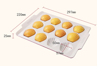 Chinesische Rote Serie 12-Fach Muschelförmige Madeleine-Backform, Antihaft-Kuchenform aus Karbonstahl