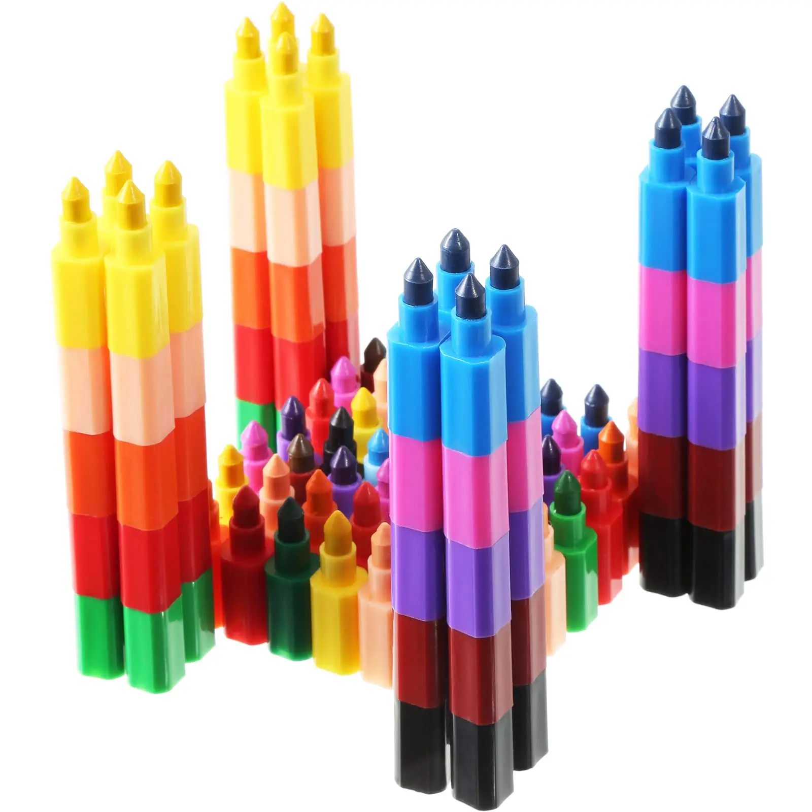 קשת עפרונות Stackable עפרונות לילדים לערום DIY עפרונות לבנייה עפרונות המפלגה טובות עבור משרד ציוד לבית ספר
