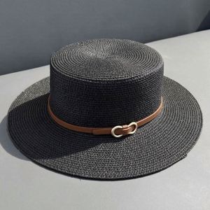 <b>Flat</b> Top Bowler <b>Hat</b> Wholesale Beach Straw Boater <b>Hat</b> for Women Summer Straw - Product Image 3