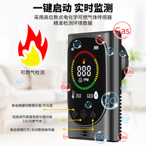 Carbon Monoxide Detector Portable 4 In 1 Co Temperature Humidity Sensor For Home And Outdoor Use - Product Image 2