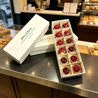 Boîte à pâtisserie rectangulaire longue personnalisée avec logo, 10 compartiments, boîte en papier de luxe pour pâtisserie, emballage de dessert