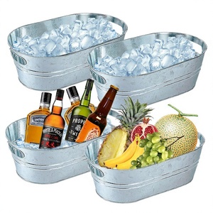 Best Seller Bulk Making Quantity Galvanized Iron Ice Bucket Large Capacity Ice Cube Wine Beer <b>Whiskey</b> Champagne Bucket Beverage - Product Image 1