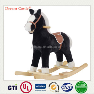 O ODM do OEM bebê caçoa o passeio de madeira de balanço do cavalo animal de pelúcia - Product Image 6